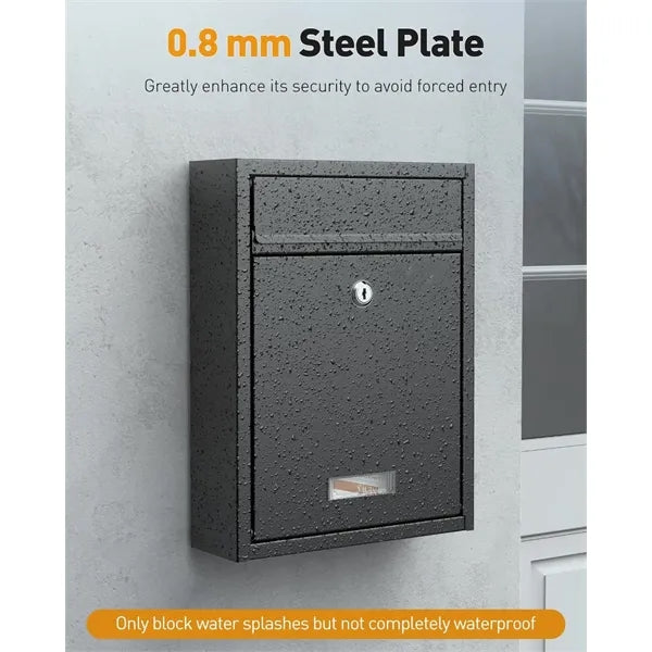 Wall Mount Mailbox with Key Lock
