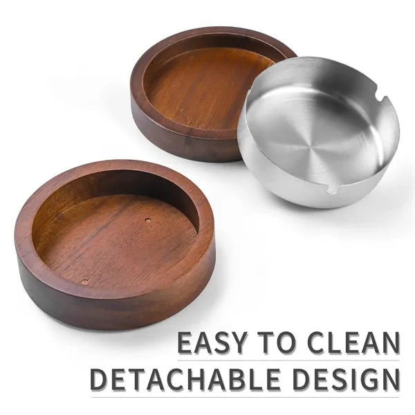 Wooden Ashtray with Lid