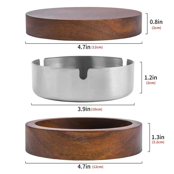 Wooden Ashtray with Lid