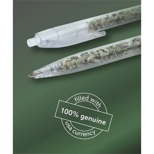 US Currency Filled Translucent Clicker - Money Pens