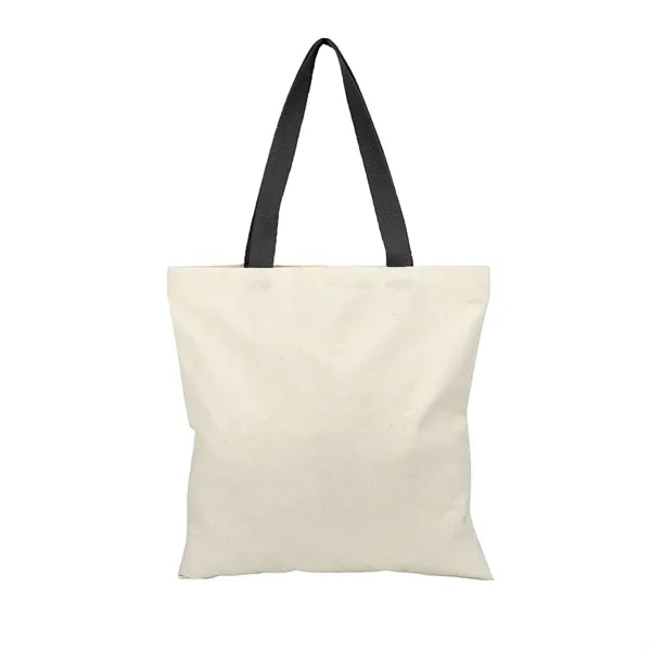 Square 6 Oz. Cotton Canvas Tote Bag with Multi-Color Handles