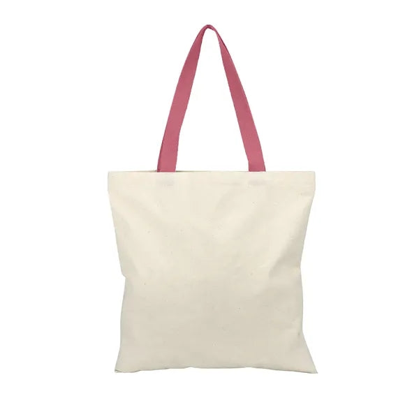Square 6 Oz. Cotton Canvas Tote Bag with Multi-Color Handles