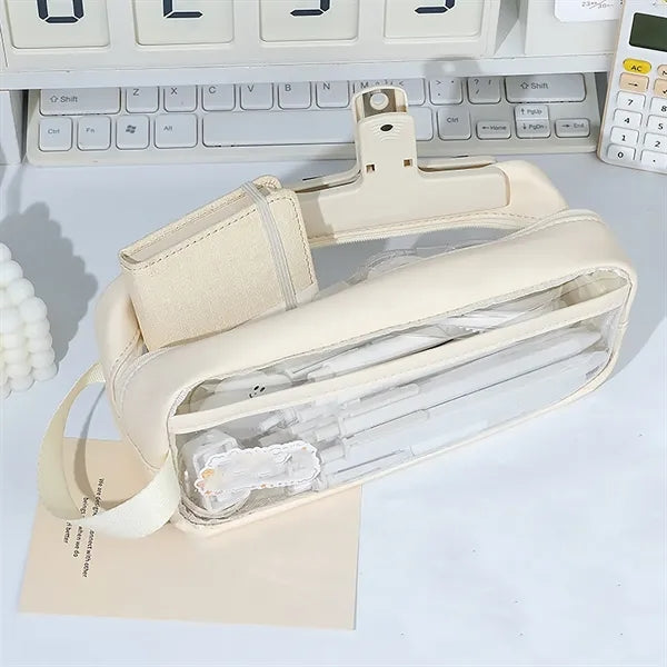 See-through large pencil case for school supplies