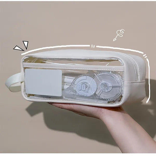 See-through large pencil case for school supplies