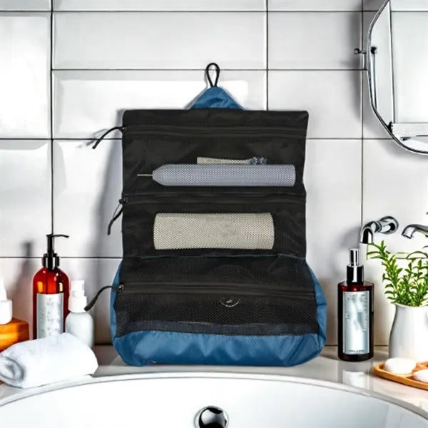 Waterproof Foldable Travel Toiletry Bag With Hook Organizer