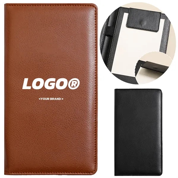 PU Leather Receipt Holder Menu Folder With Magnetic Closure