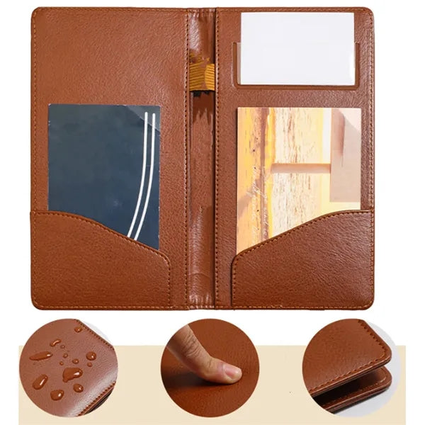 PU Leather Receipt Holder Menu Folder With Magnetic Closure
