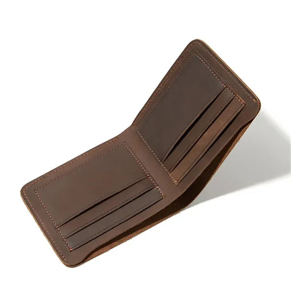 Slim Billfold Leather Wallet for Men with 6 Card Slots