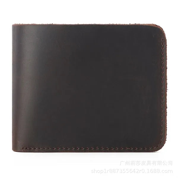Slim Billfold Leather Wallet for Men with 6 Card Slots