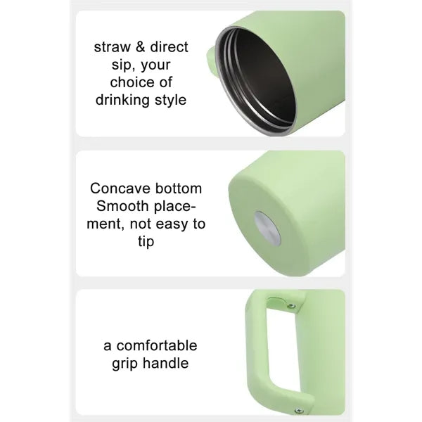 40 oz Leak Resistant Tumbler with Handle & Flip Straw