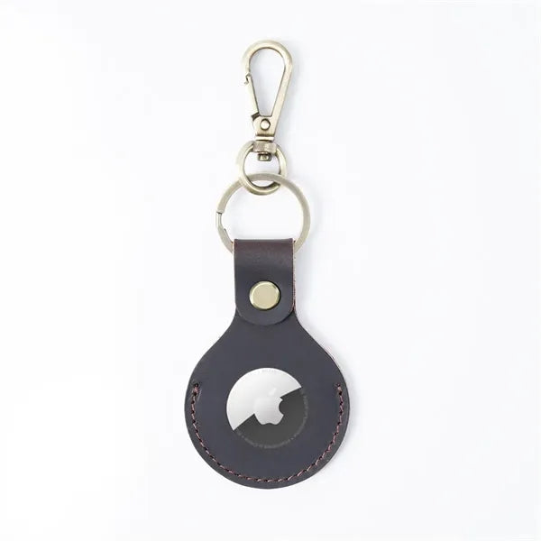 Leather tag Holder Keychain with Keyring