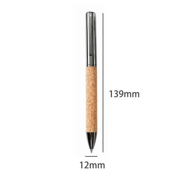 Eco-Friendly Cork and Metal Ballpoint Pen