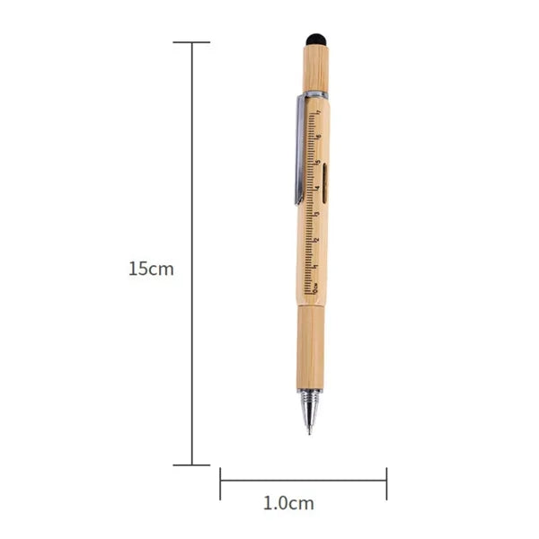 Eco Friendly Bamboo Stylus Ballpoint Pen with Ruler Design