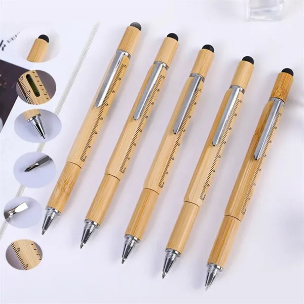 Eco Friendly Bamboo Stylus Ballpoint Pen with Ruler Design