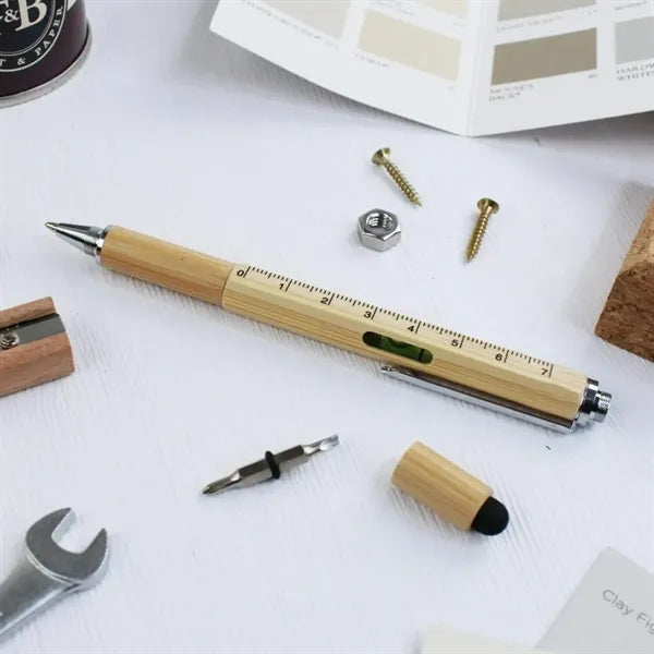 Eco Friendly Bamboo Stylus Ballpoint Pen with Ruler Design
