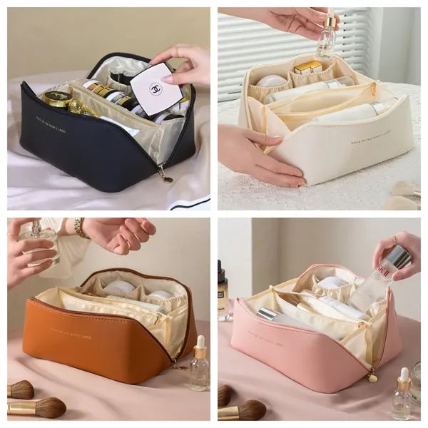 Travel Makeup Bag Organizer with Divider Portable Pouch
