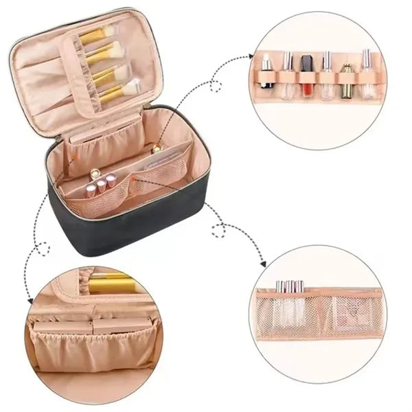 Cosmetic Travel Makeup Bag With Handle for Women