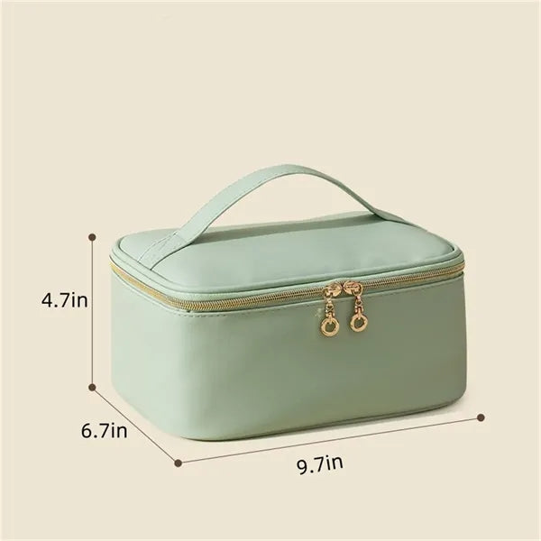 PU Pink White Cosmetic Bags for Women