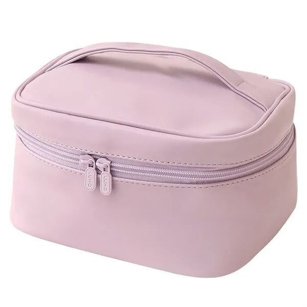 Simple Blank Large Capacity Makeup Bag PU leather Organizer