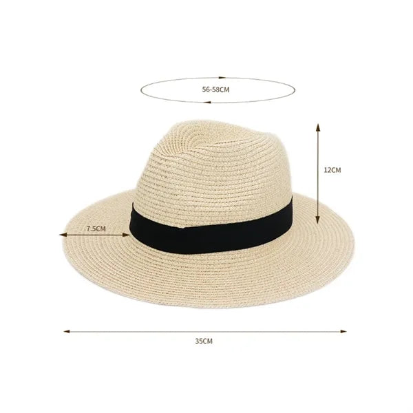 Wide Brim Straw Sun Hat with Band