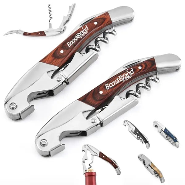 Stainless Steel Wine Opener with Wooden Handle