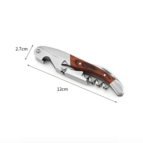Stainless Steel Wine Opener with Wooden Handle
