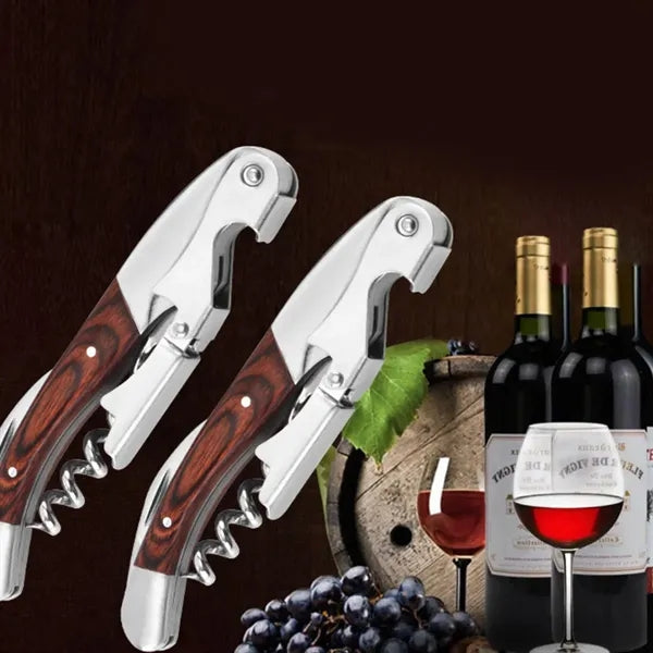 Stainless Steel Wine Opener with Wooden Handle