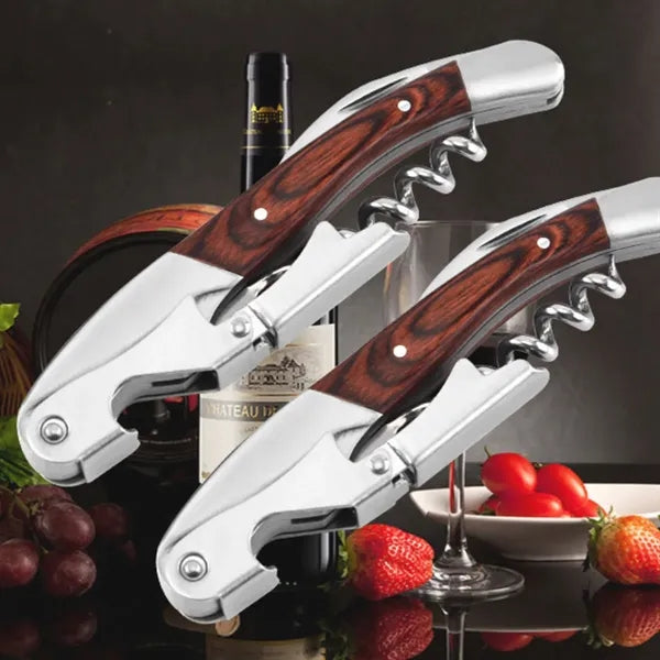 Stainless Steel Wine Opener with Wooden Handle