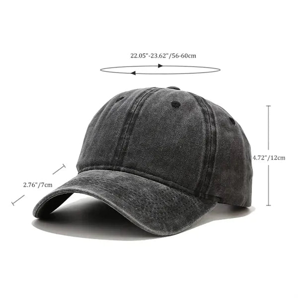 Vintage Washed Cotton Baseball Cap Adjustable Dad Hat