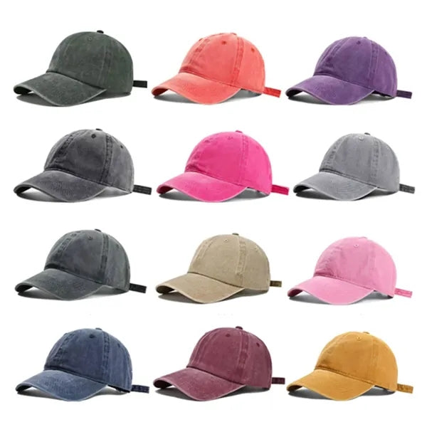 Vintage Washed Cotton Baseball Cap Adjustable Dad Hat