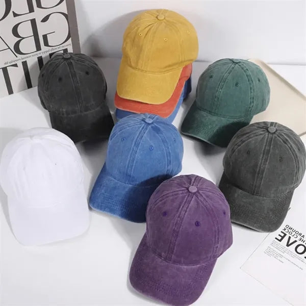 Vintage Washed Cotton Baseball Cap Adjustable Dad Hat