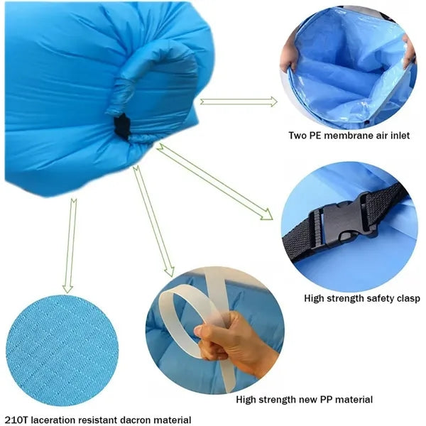 Inflatable Lounger Air Chair Sofa Bed Sleeping Bag Couch