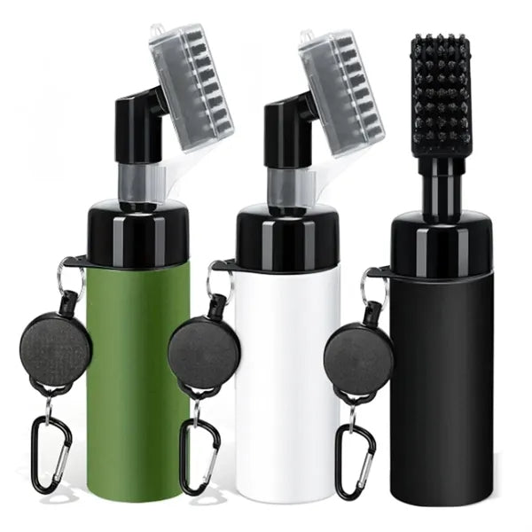 Portable Golf Club Cleaning Brush with Retractable Cord