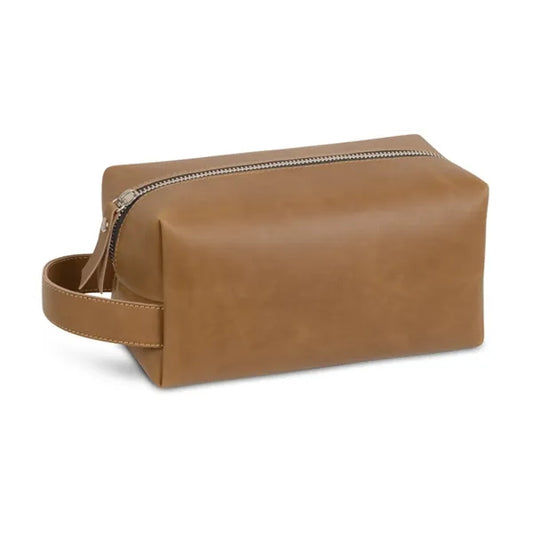 Mens PU Leather Toiletry Bag with Handle