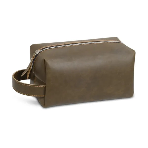 Mens PU Leather Toiletry Bag with Handle