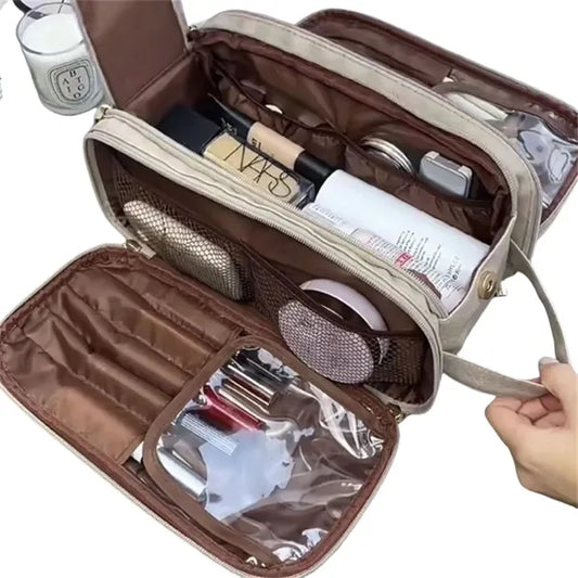 PU Travel Makeup Bag Organizer with Divider for Women