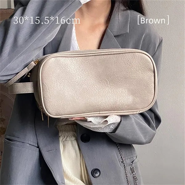 PU Travel Makeup Bag Organizer with Divider for Women