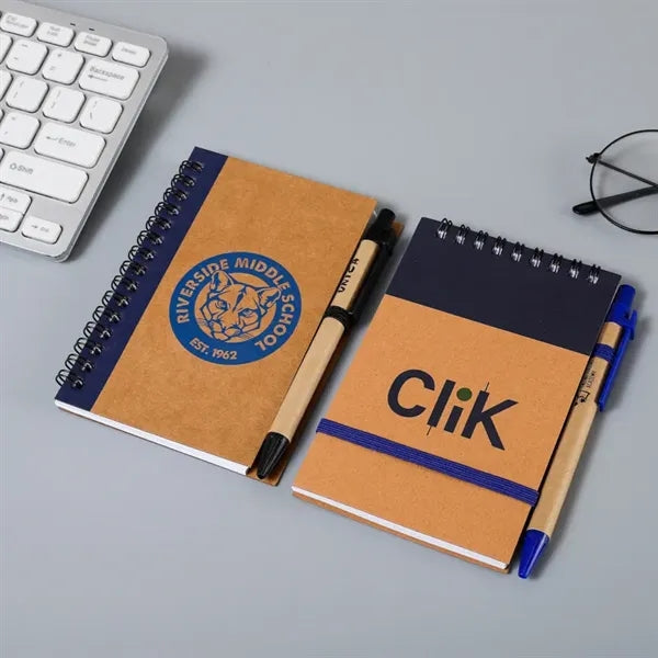 Eco-Friendly Spiral Notebook with Ballpoint Pen