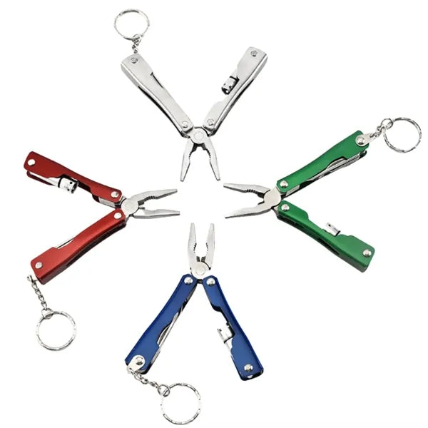 Stainless Steel Multi-Tool Folding Pliers w/ Mini Flashlight