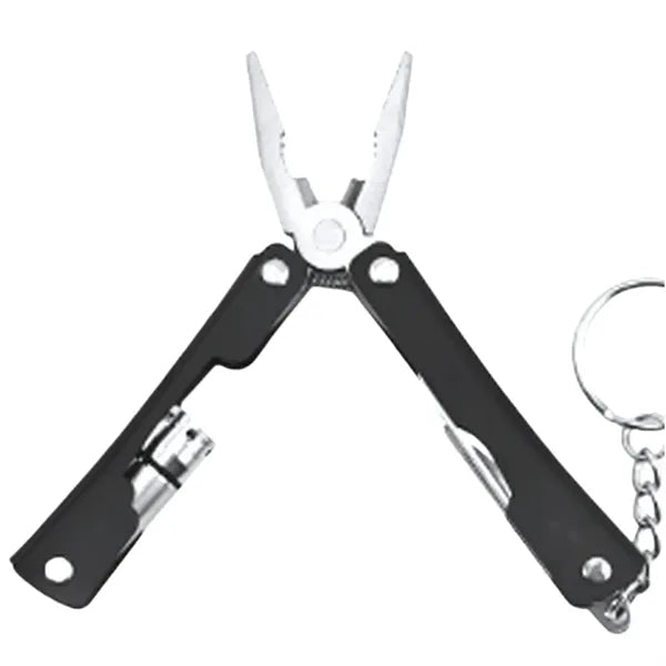 Stainless Steel Multi-Tool Folding Pliers w/ Mini Flashlight