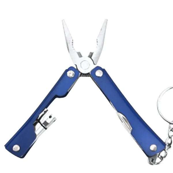 Stainless Steel Multi-Tool Folding Pliers w/ Mini Flashlight