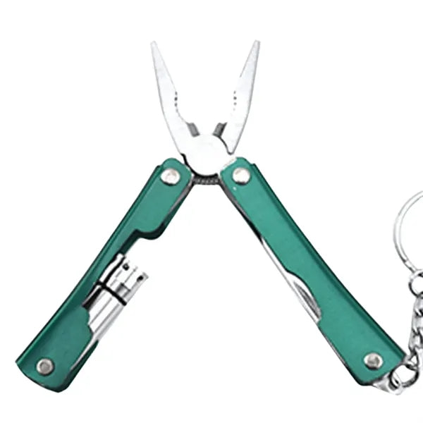 Stainless Steel Multi-Tool Folding Pliers w/ Mini Flashlight