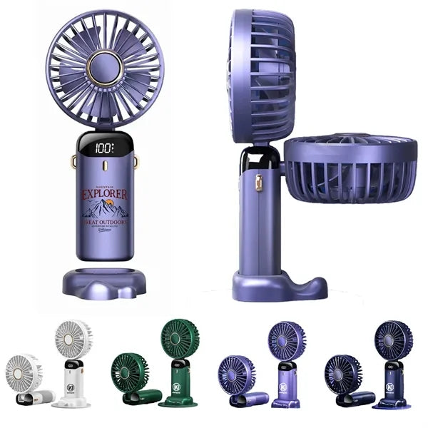 Led Digital Display Foldable Handheld Fan