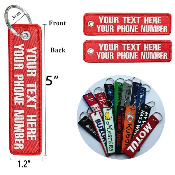 Embroidery keychain Key Tags