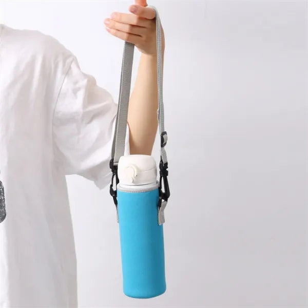 Neoprene Water Bottle Sleeve with Shoulder Strap