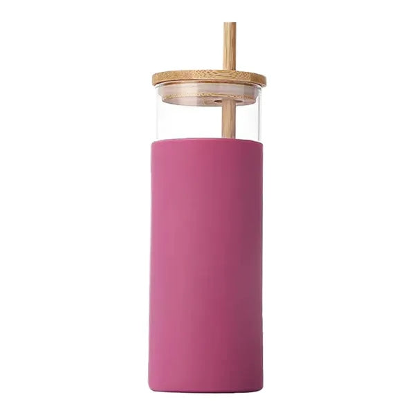 17OZ Highly Colorful Bamboo Straw Lid Mugs
