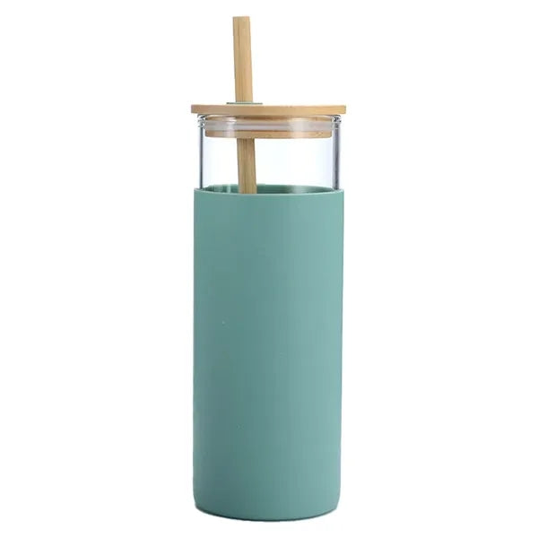 17OZ Highly Colorful Bamboo Straw Lid Mugs