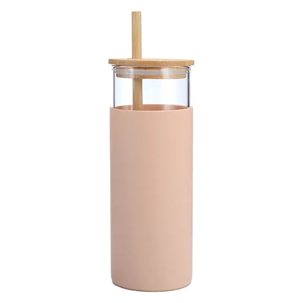 17OZ Highly Colorful Bamboo Straw Lid Mugs
