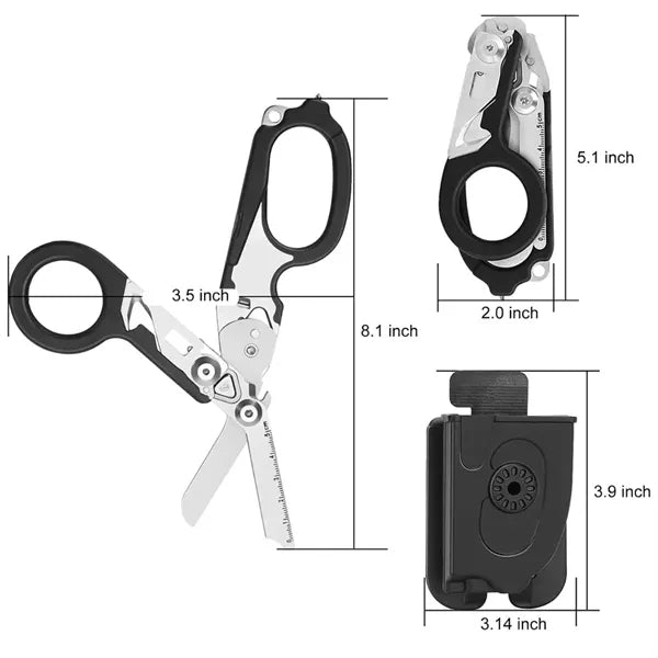 6 In 1 Multi-function Foldable Trauma Shears With Compatible