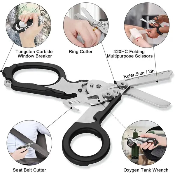 6 In 1 Multi-function Foldable Trauma Shears With Compatible